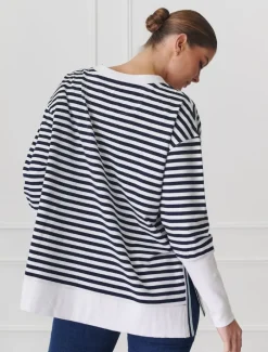 Loungewear|Knits And Jumpers*Zjoosh Claudia Striped Sweatshirt Indigo