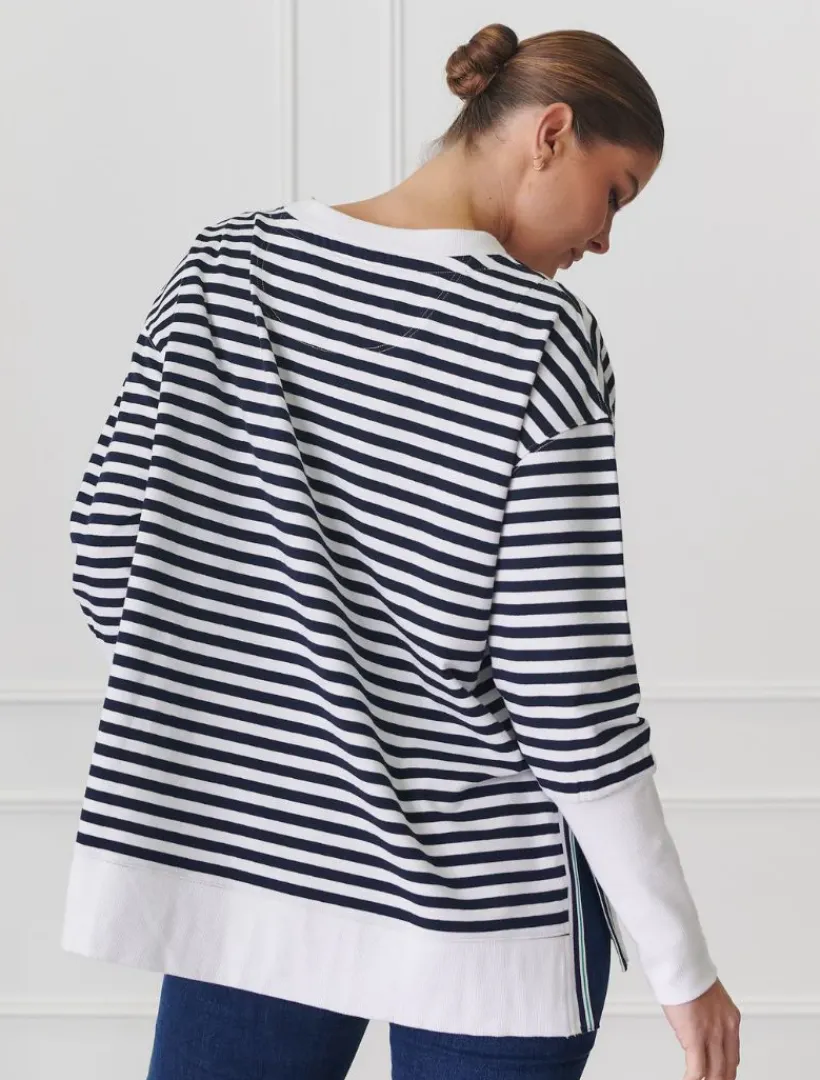 Loungewear|Knits And Jumpers*Zjoosh Claudia Striped Sweatshirt Indigo