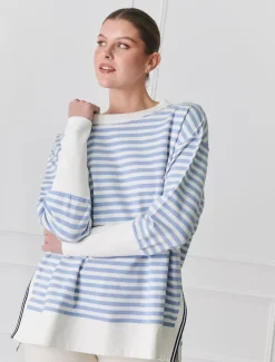 Knits And Jumpers|Shirts And Tops*Zjoosh Claudia Striped Sweatshirt Blue