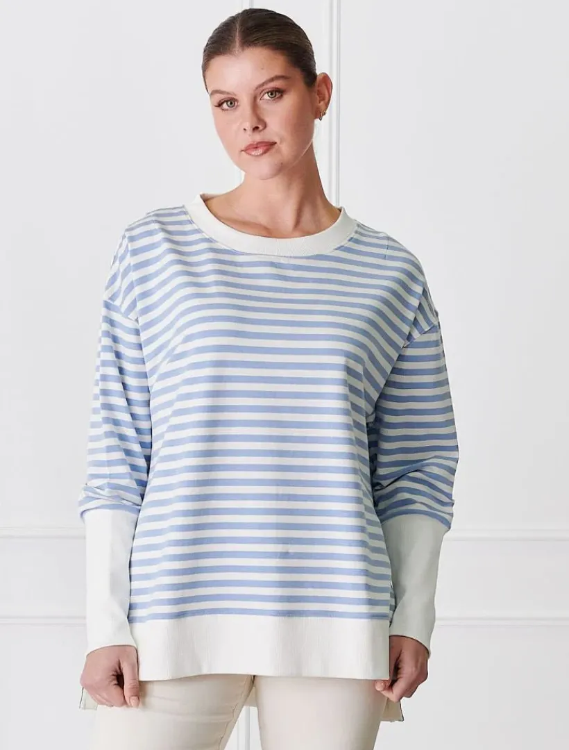 Knits And Jumpers|Shirts And Tops*Zjoosh Claudia Striped Sweatshirt Blue