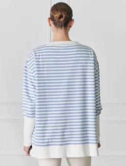 Knits And Jumpers|Shirts And Tops*Zjoosh Claudia Striped Sweatshirt Blue