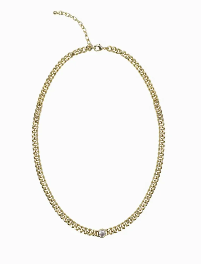 Necklaces|Gold Jewellery*Zjoosh Clear Crystal Necklace Gold
