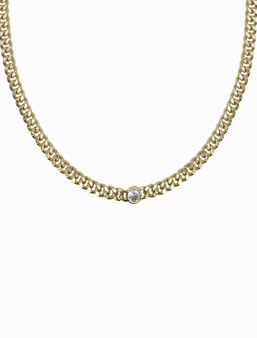 Necklaces|Gold Jewellery*Zjoosh Clear Crystal Necklace Gold