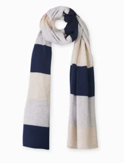 Cashmere Scarves|Scarves*Zjoosh Copenhagen Cashmere Scarf Navy Grey Beige