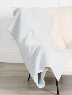 Blankets And Throws*Zjoosh Cotton Quilted Throw Blue