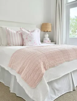 Blankets And Throws*Zjoosh Cotton Quilted Throw Pink