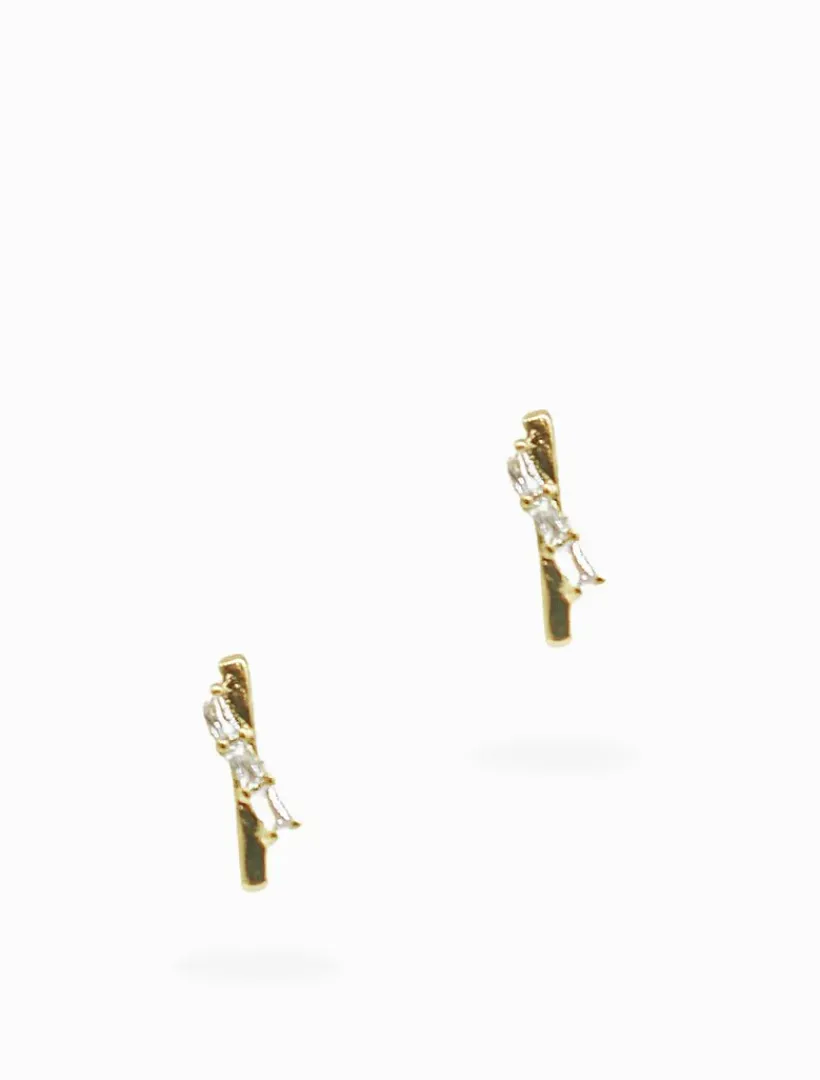 Earrings|Gold Jewellery*Zjoosh Criss Cross Sticks Studs Gold
