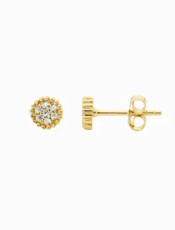 Earrings|Gold Jewellery*Ellani Crown Set Cubic Zirconia Cluster Earrings Gold