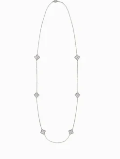 Necklaces|Silver Jewellery*Zjoosh Crusted Clover Necklace Silver