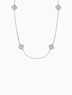 Necklaces|Silver Jewellery*Zjoosh Crusted Clover Necklace Silver