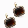 Earrings*Zjoosh Crystal French Hooks Chocolate and Champagne