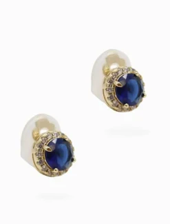 Clip-On Earrings|Earrings*Zjoosh Crystal Surround Clip Ons Navy