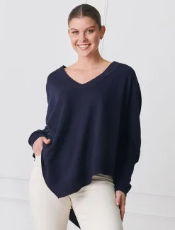 Knits And Jumpers*Zjoosh Dahlia Cotton Cashmere Jumper Navy