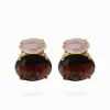 Clip-On Earrings|Earrings*Zjoosh Double Crystal Pink and Mauve Clip Ons