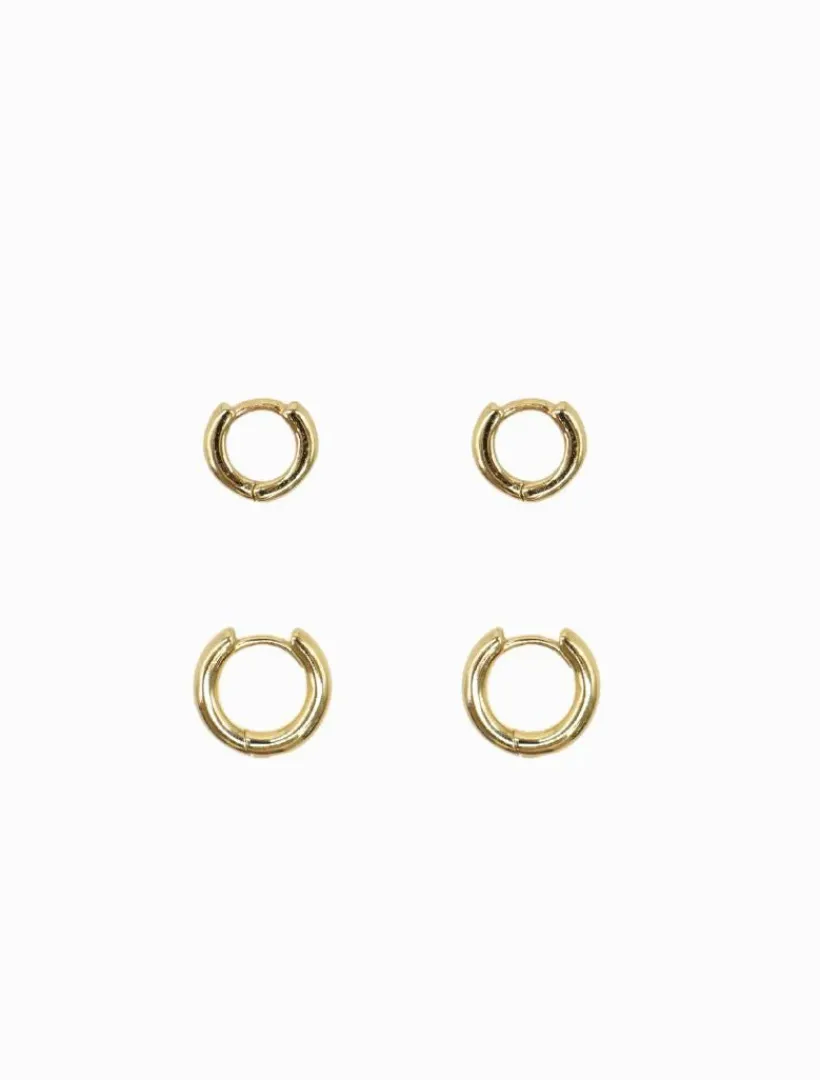 Earrings|Gold Jewellery*Zjoosh Duo Of Hoops Gold