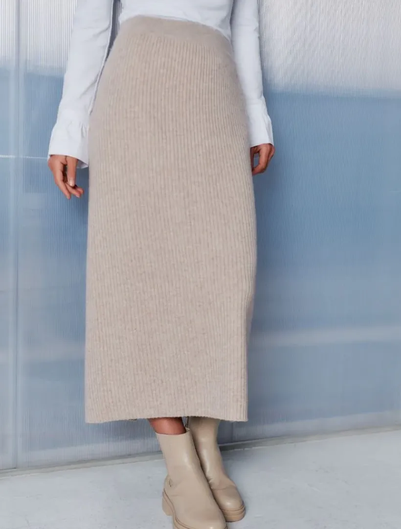Skirts*Zjoosh Eden Rib Skirt - FINAL SALE Oatmeal