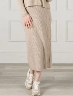 Skirts*Zjoosh Eden Rib Skirt - FINAL SALE Oatmeal