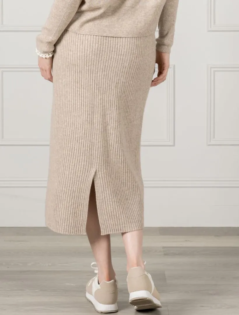 Skirts*Zjoosh Eden Rib Skirt - FINAL SALE Oatmeal