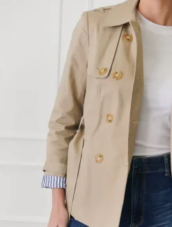 Jackets And Coats*Zjoosh Ella Cropped Trench Coat Stone