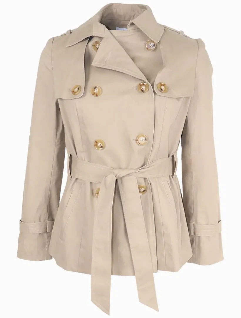 Jackets And Coats*Zjoosh Ella Cropped Trench Coat Stone