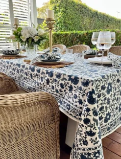 Table Linen*Zjoosh Fakistra Rectangle Tablecloth 150cm x 320cm Blue