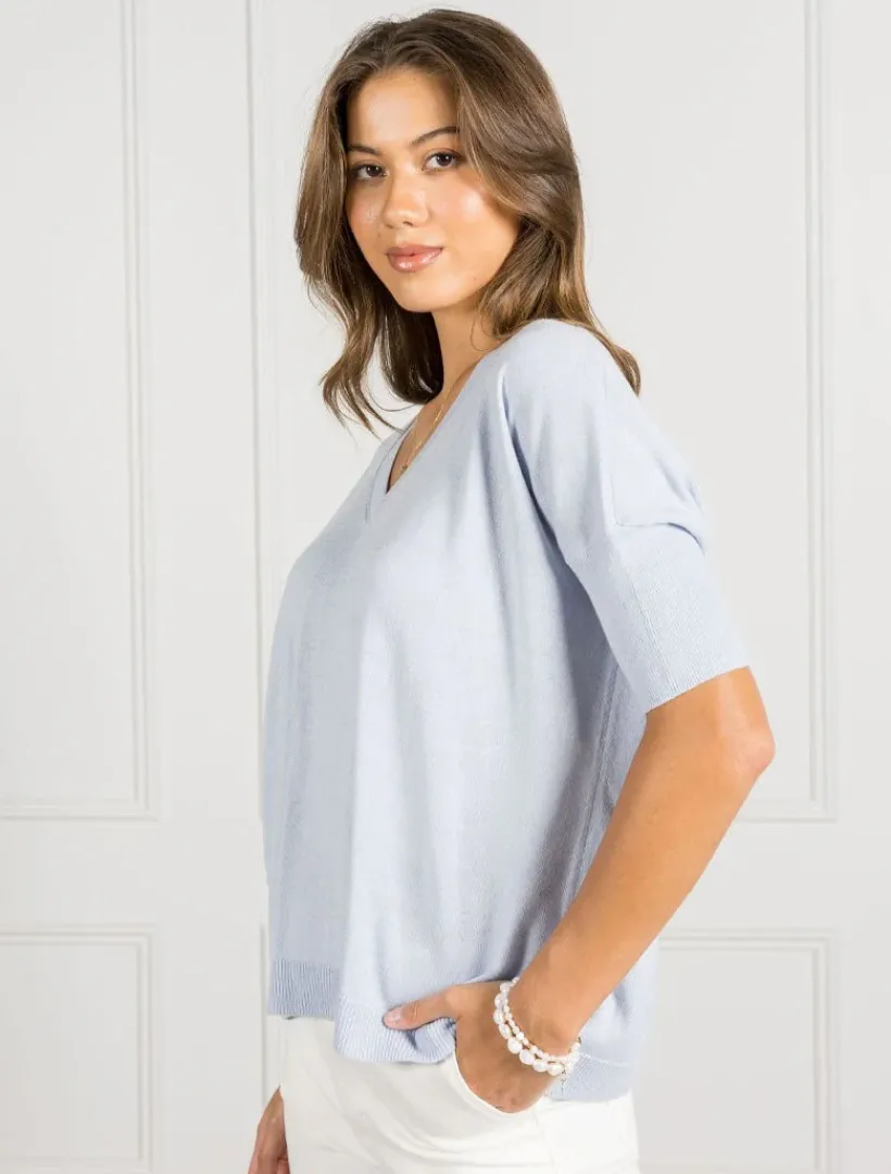 Knits And Jumpers*Zjoosh Felicity Knit Jumper Sky Blue SkyBlue