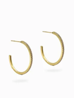 Earrings|Gold Jewellery*Zjoosh Fine Crystal Hoops Gold