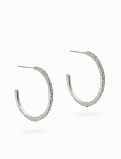 Earrings|Silver Jewellery*Zjoosh Fine Crystal Hoops Silver