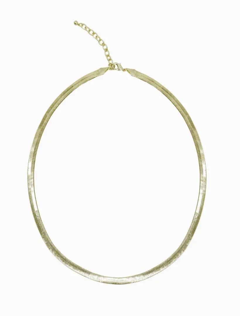 Necklaces|Gold Jewellery*Zjoosh Flat Snake Chain Short Gold