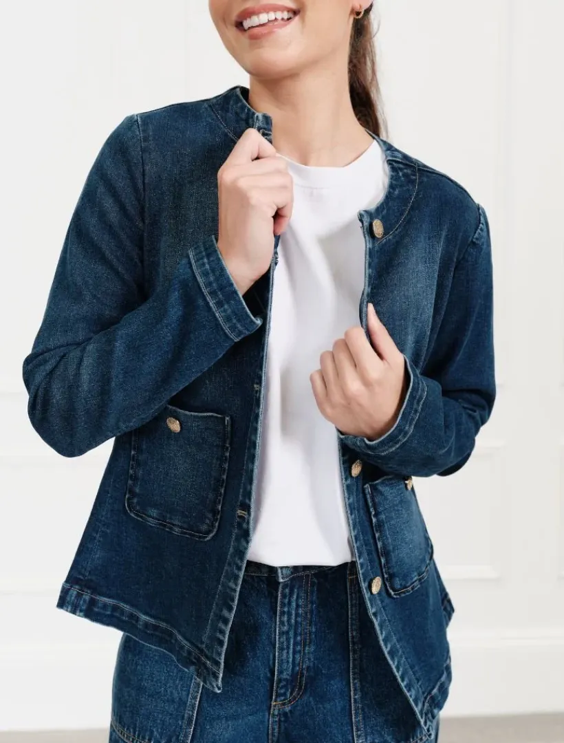 Jackets And Coats*Zjoosh Florence Denim Jacket Indigo