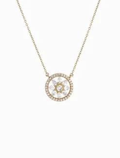 Necklaces|Gold Jewellery*Sybella Flower Cubic Zirconia Pendant on Fine Chain Gold