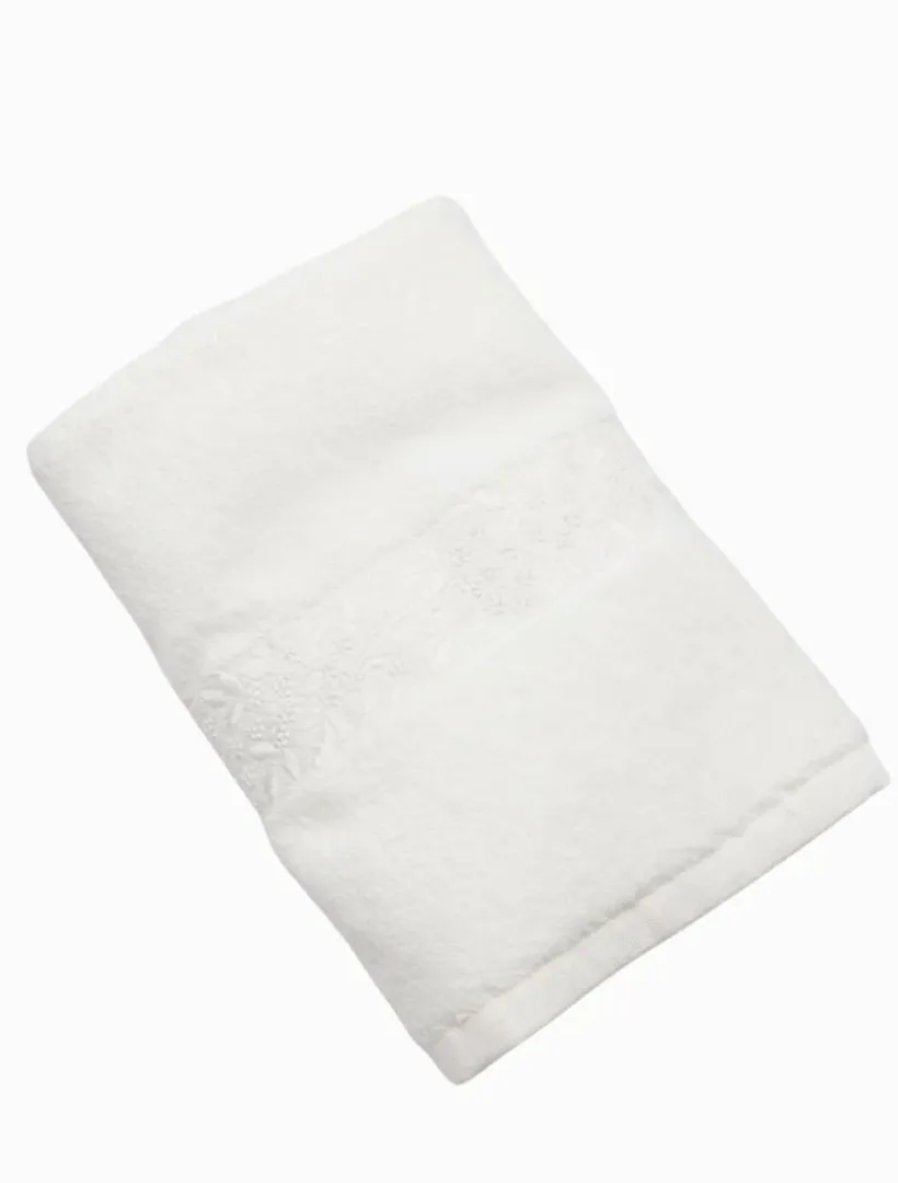 Towels*Zjoosh Flower Flourish Hand Towel White