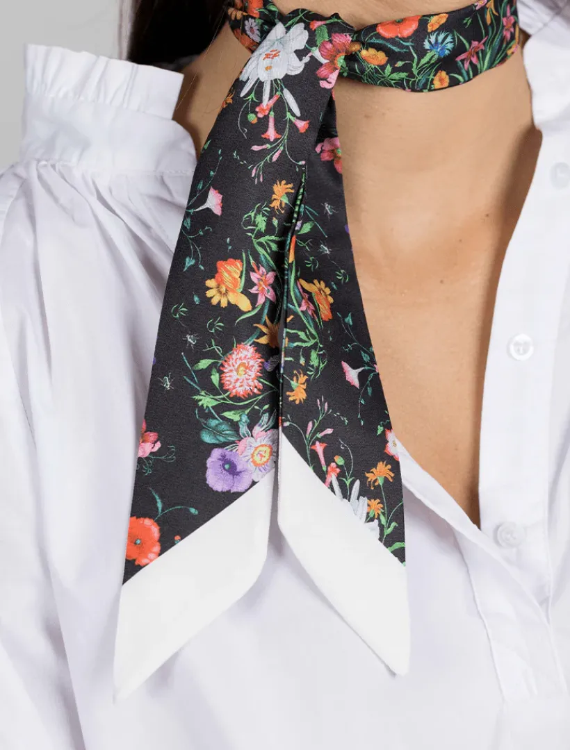 Fashion Scarves|Scarves*Zjoosh Flower Show Neck Scarf Black