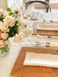 Table Linen*Zjoosh Fontainebleau Napkins 4pcs Set 45 X 45 Greige