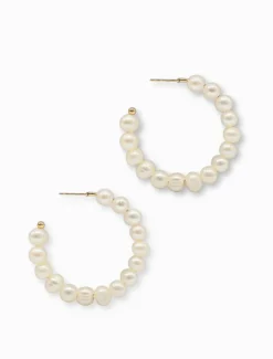 Pearl Jewellery|Earrings*Zjoosh Fresh Water Pearl Hoops White