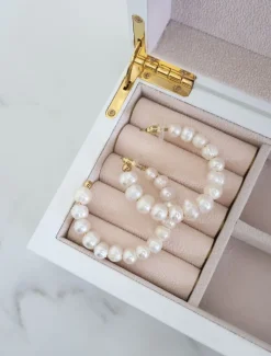 Pearl Jewellery|Earrings*Zjoosh Fresh Water Pearl Hoops White