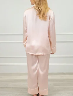 Pyjamas|Loungewear*Zjoosh Gabriella Long Sleeve Silk Pyjamas Pink