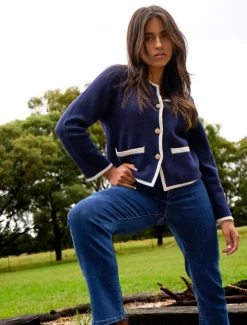 Jackets And Coats|Knits And Jumpers*Zjoosh Gabrielle Knit Jacket Navy
