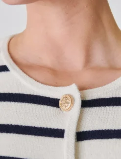 Jackets And Coats|Knits And Jumpers*Zjoosh Gabrielle Striped Knit Jacket Ivory