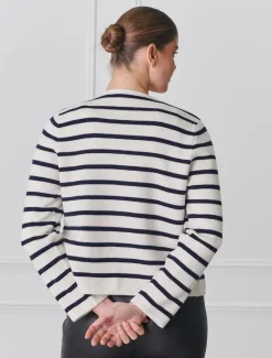 Jackets And Coats|Knits And Jumpers*Zjoosh Gabrielle Striped Knit Jacket Ivory