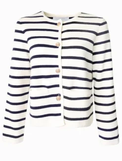 Jackets And Coats|Knits And Jumpers*Zjoosh Gabrielle Striped Knit Jacket Ivory