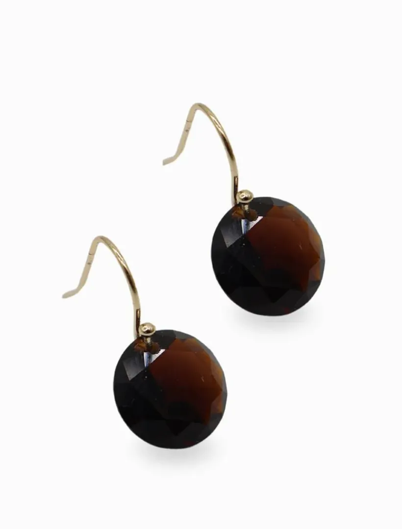 Earrings*Zjoosh Glass Hooks Chocolate