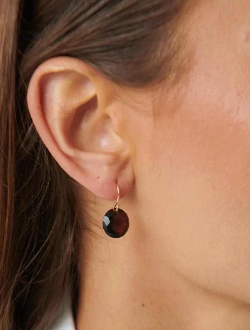 Earrings*Zjoosh Glass Hooks Chocolate