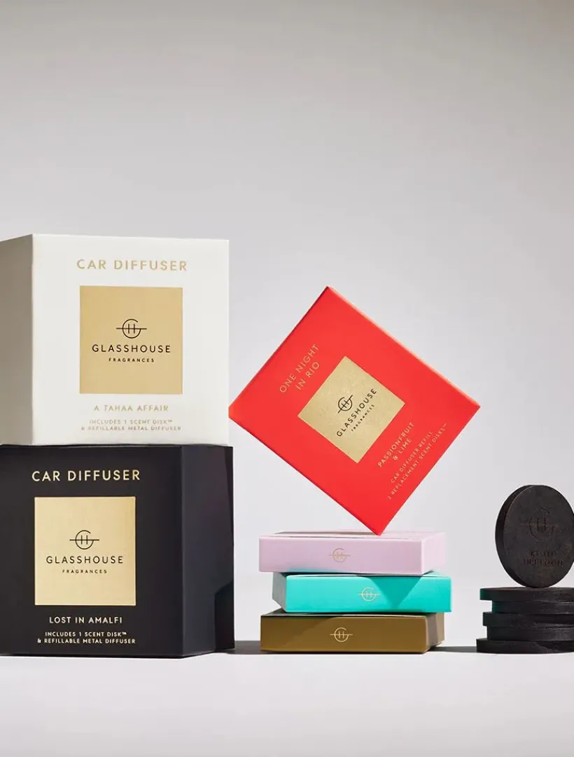 Car Diffusers|Diffusers*Glasshouse Fragrances Black Car Diffuser Lost in Amalfi