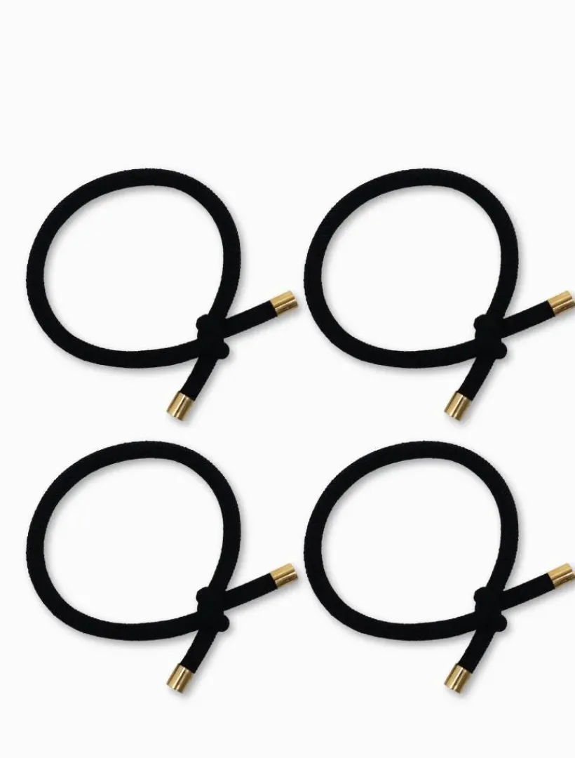 Hats & Hair Accessories*Zjoosh Gold Tip Hair Ties Pack of 4 Black