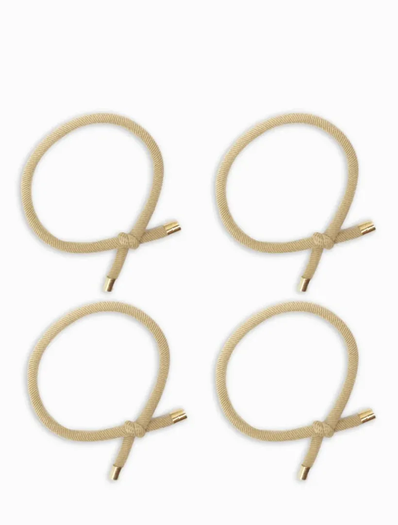 Hats & Hair Accessories*Zjoosh Gold Tip Hair Ties Pack of 4 Beige
