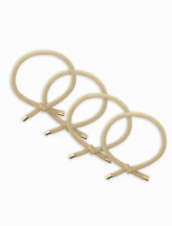 Hats & Hair Accessories*Zjoosh Gold Tip Hair Ties Pack of 4 Beige