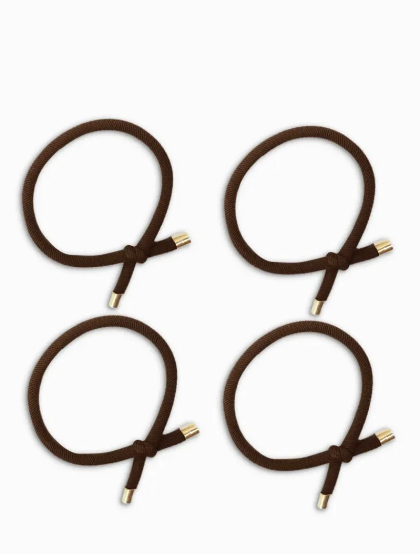 Hats & Hair Accessories*Zjoosh Gold Tip Hair Ties Pack of 4 Brown