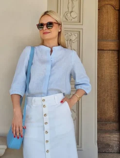 Skirts*Zjoosh Goldie Denim Skirt White