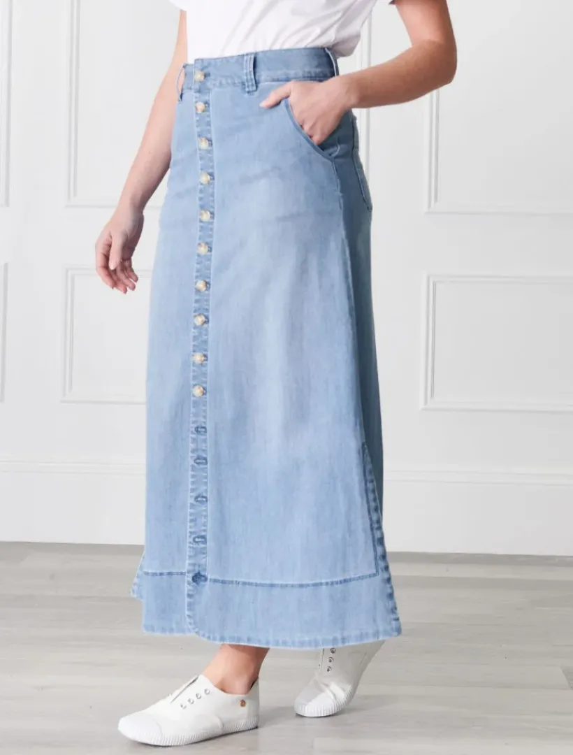 Skirts*Zjoosh Goldie Summer Wash Denim Skirt